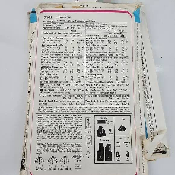 Lot 3 Sewing Patterns Kid Halloween Costumes McCall Simplicity Clown Witch Bunny - Picture 6 of 7